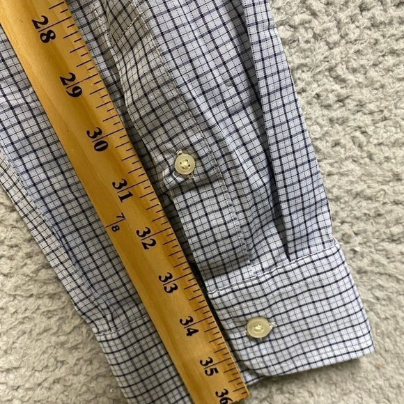 Men's Plaid Standard Fit Non Iron Blue Long Sleeve Button Down Shirt XL  New - Picture 10 of 10